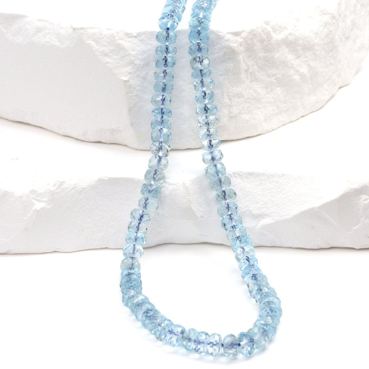 Blue Aquamarine 4mm Faceted Rondelles