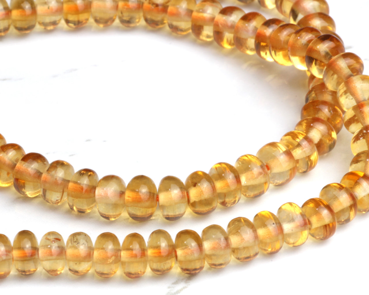 Yellow Citrine 5mm Smooth Rondelles