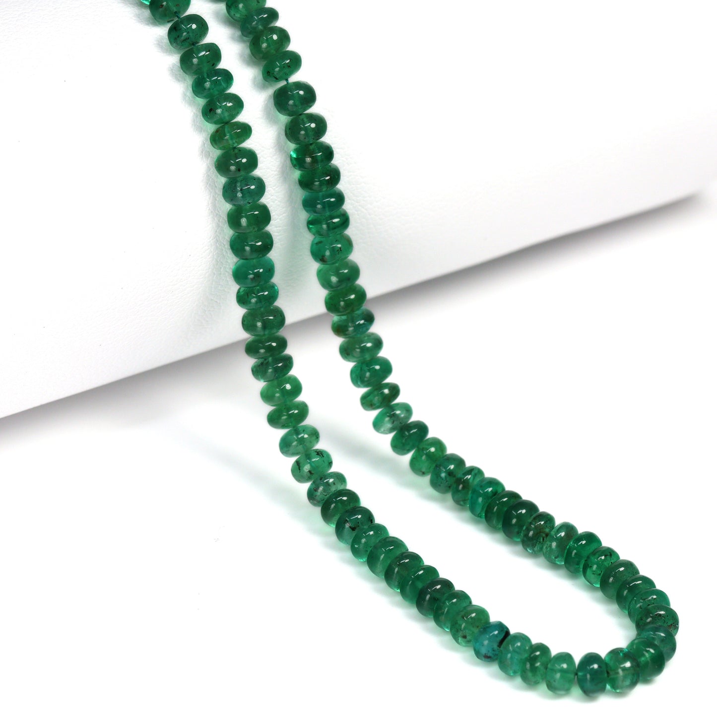 Green Emerald 4mm Smooth Rondelles Bead Strand