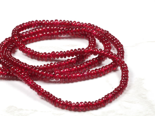 Red Ruby 2.5mm Smooth Rondelles