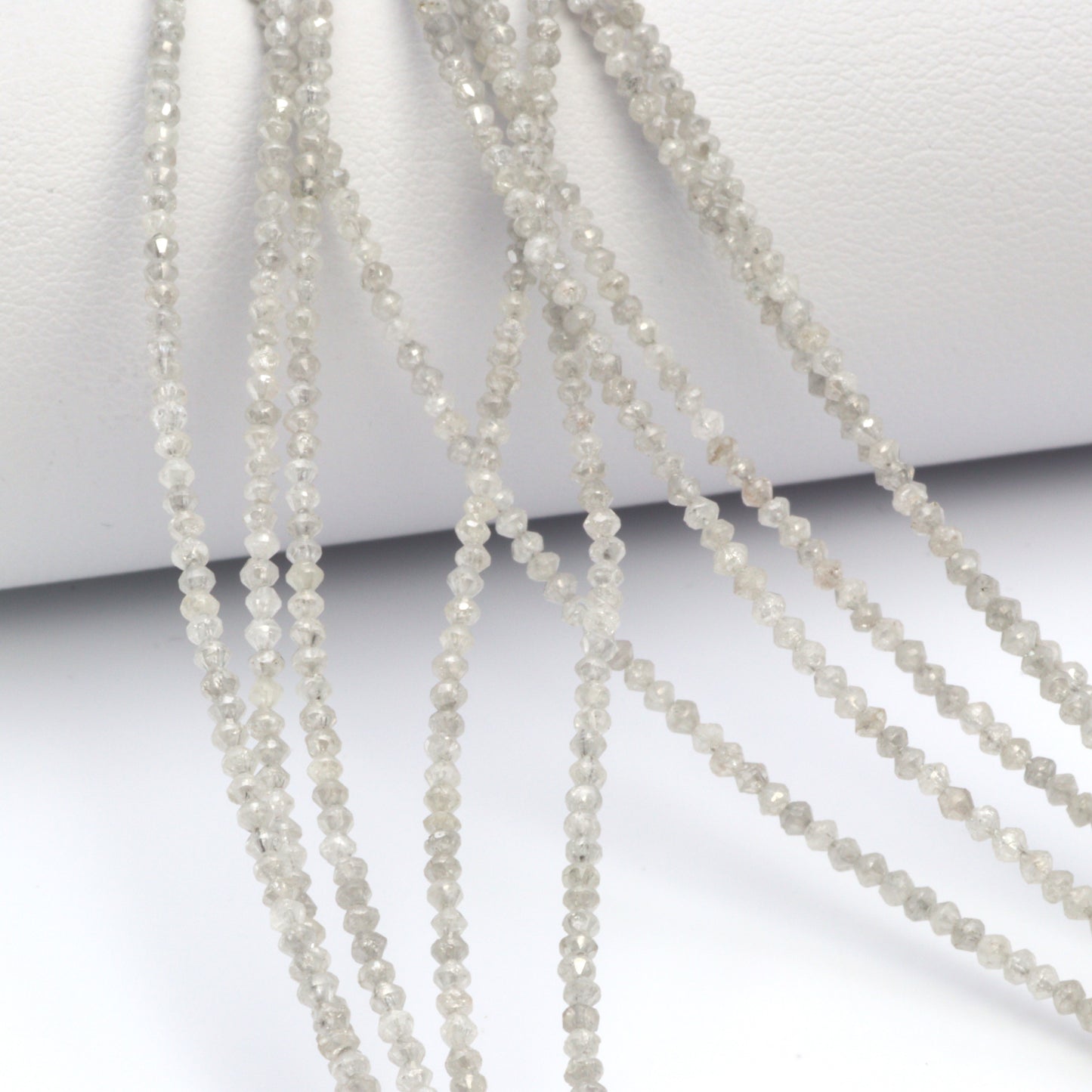 White Diamond 1.5mm Faceted Rondelles