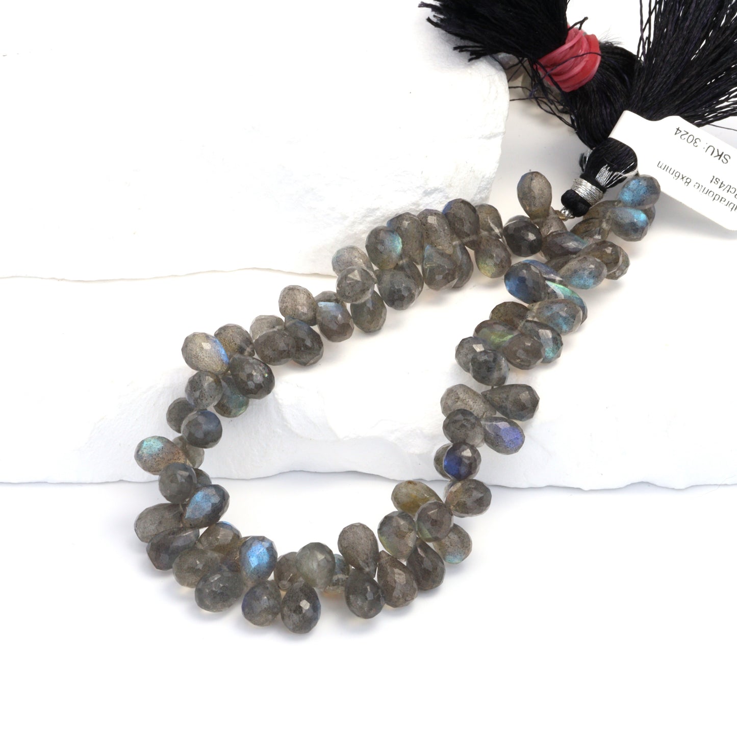 AAA Blue Labradorite 8x6mm Faceted Teardrop Briolettes Bead Strand