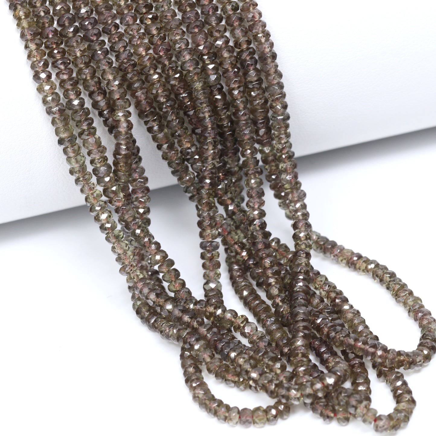 Color Change Garnet 3mm Hand Faceted Rondelles Bead Strand