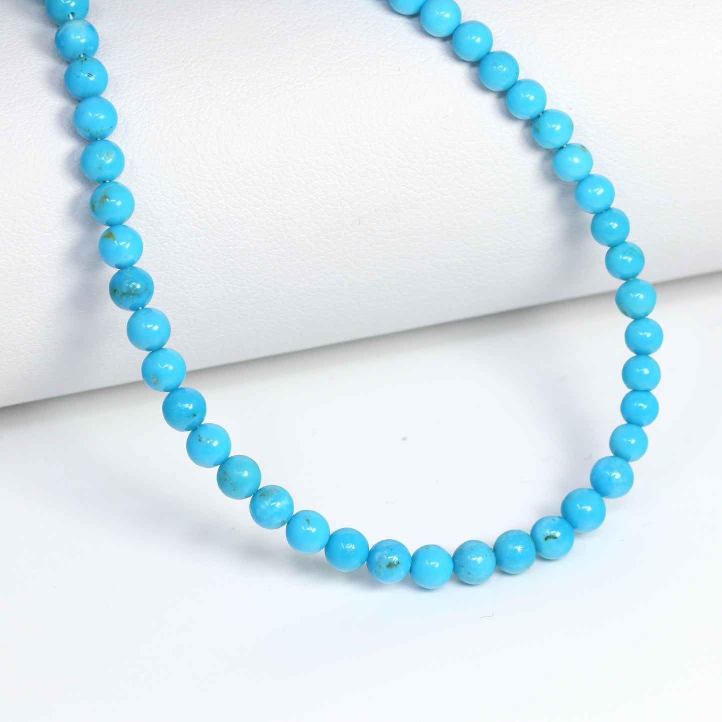 Natural Blue Turquoise 3.5mm – 4mm Smooth Rounds Bead Strand