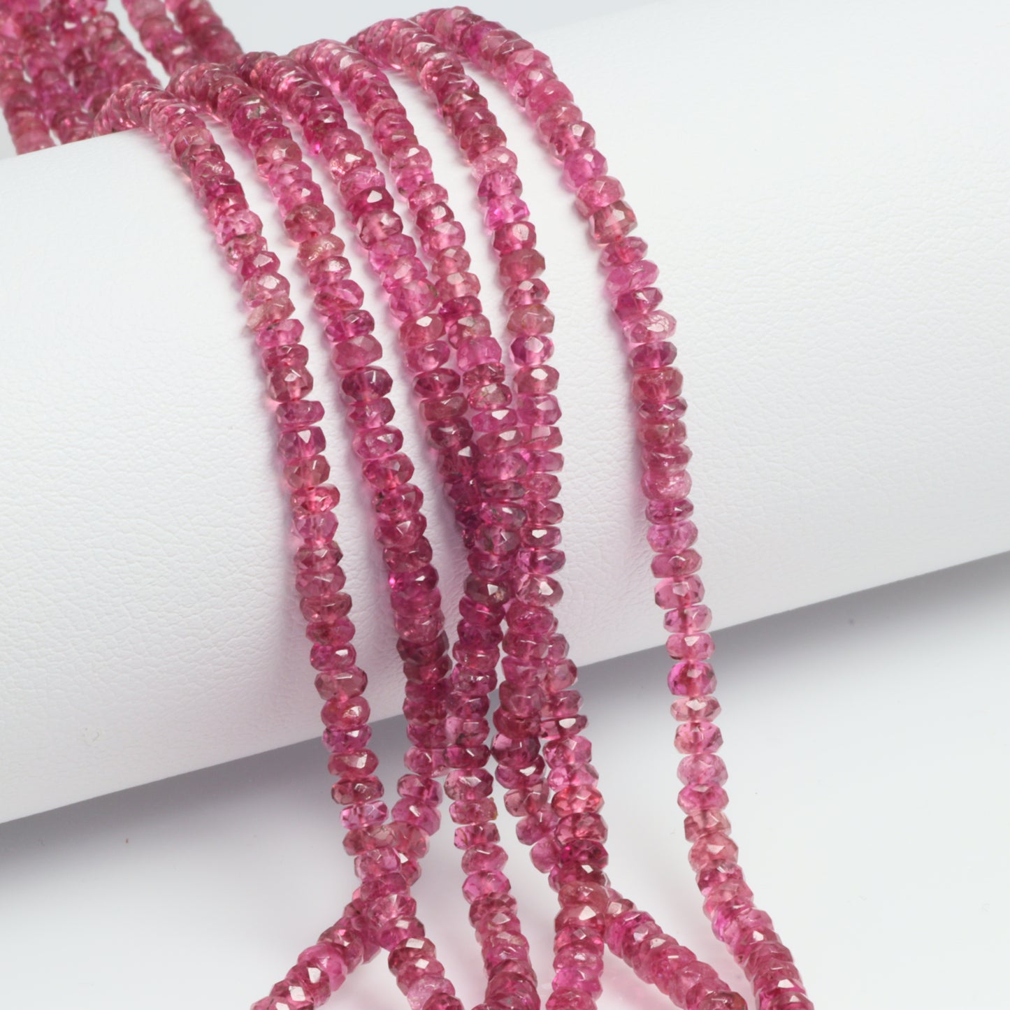 Pink Tourmaline 3mm Faceted Rondelles