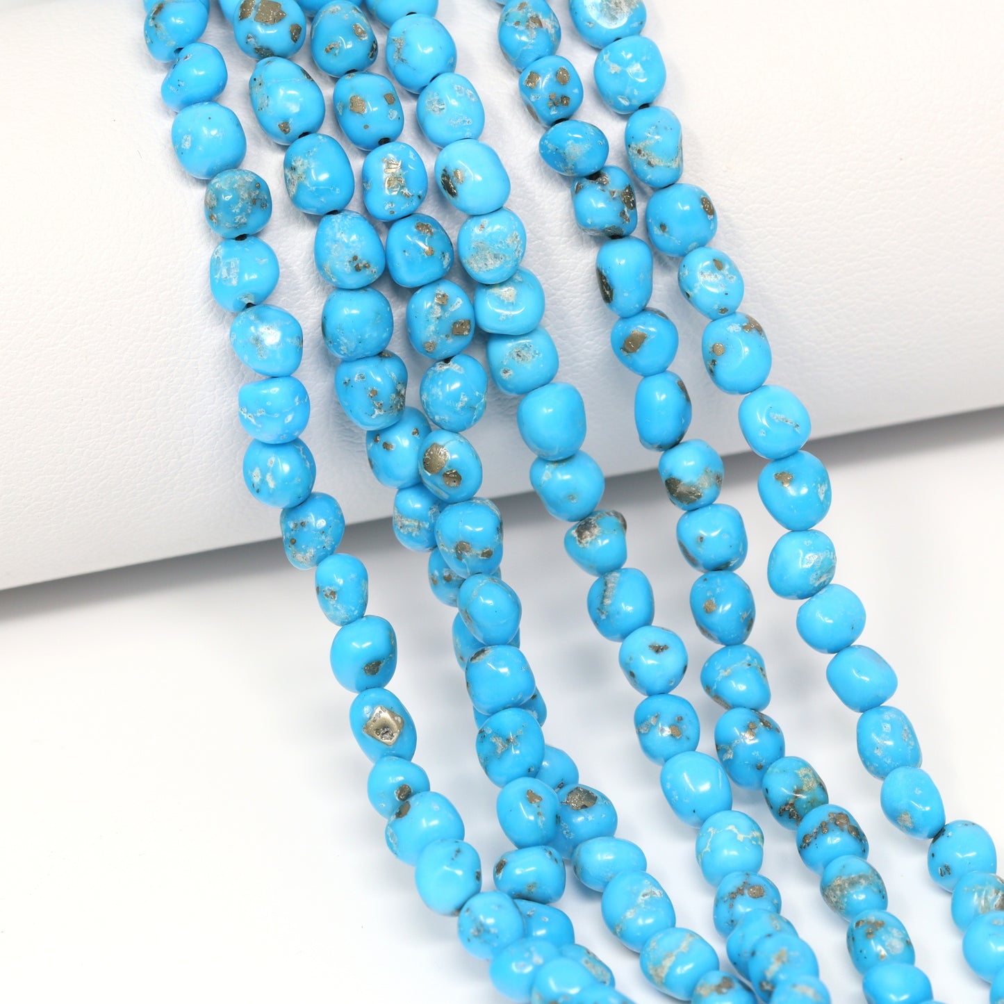 Sleeping Beauty Turquoise 4mm Smooth Nuggets Bead Strand