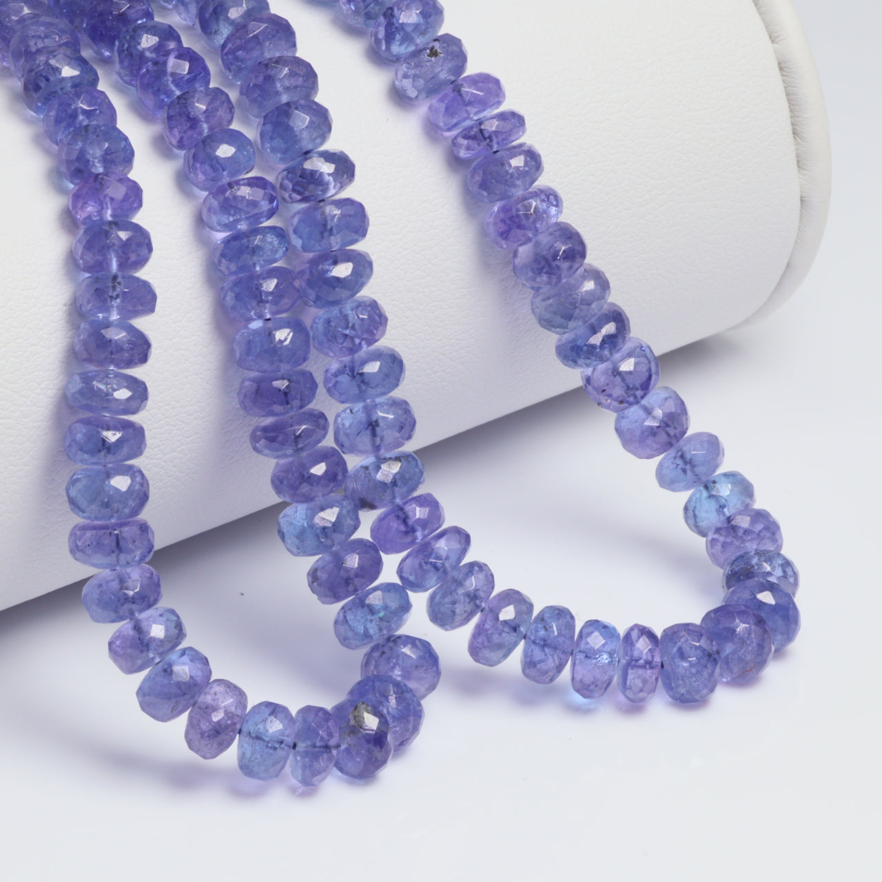 Blue Tanzanite 5mm - 6mm Faceted Rondelles Bead Strand