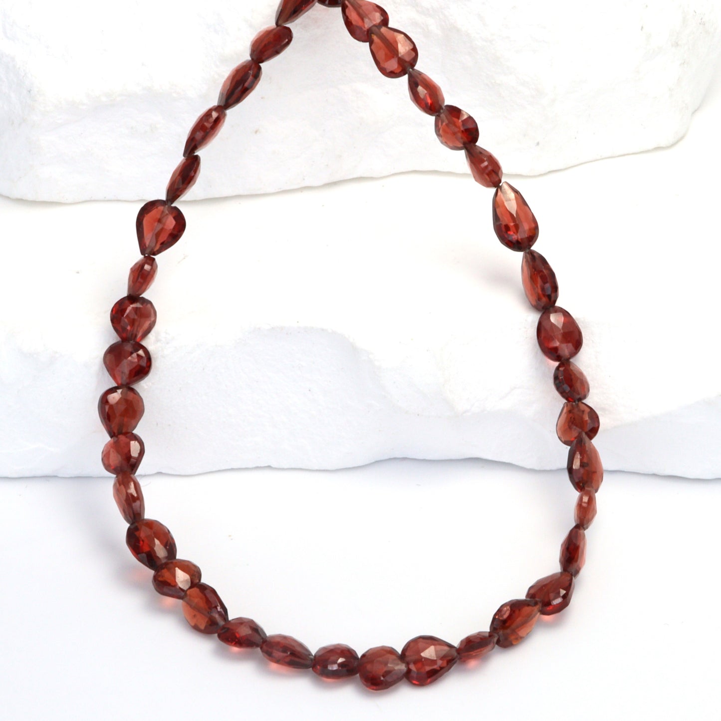 Red Garnet 4x6mm Center Drilled Pear Briolettes