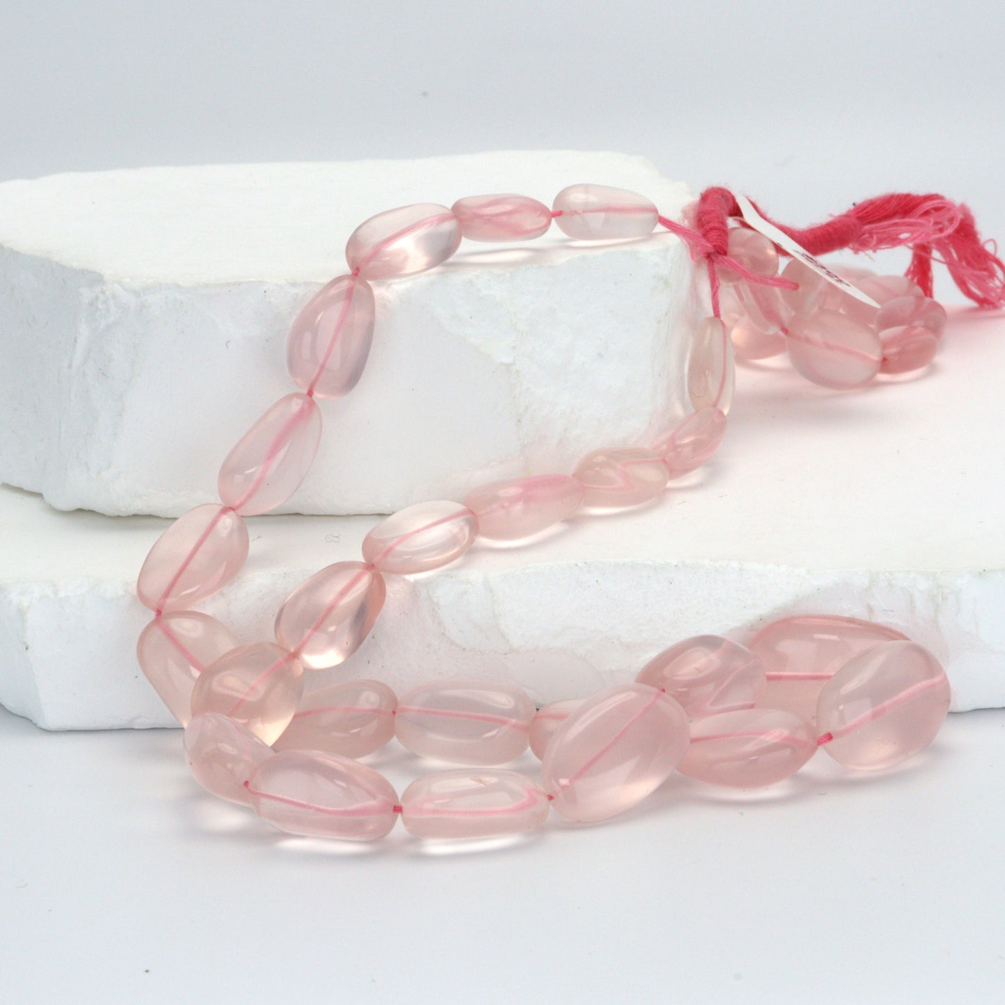 AA Pink Rose Quartz 12x10mm - 18x13mm Smooth Nuggets Bead Strand