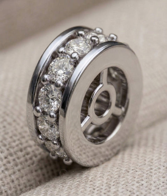18k White Gold White Diamond 0.12ct Diamond Rondelle finding, alternate view 2