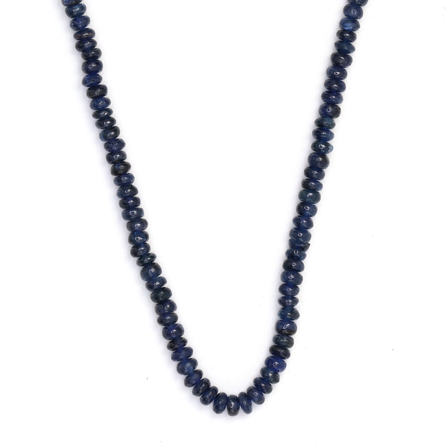 Navy Blue Sapphire 2.75mm - 3.25mm Smooth Rondelles Bead Strand