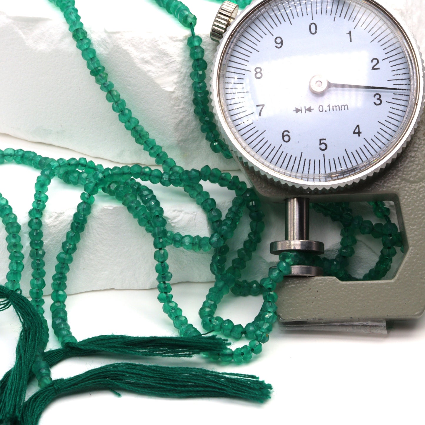 Green Onyx 2.5mm Faceted Rondelles