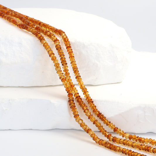 Orange Madeira Citrine 3mm Smooth Rondelles