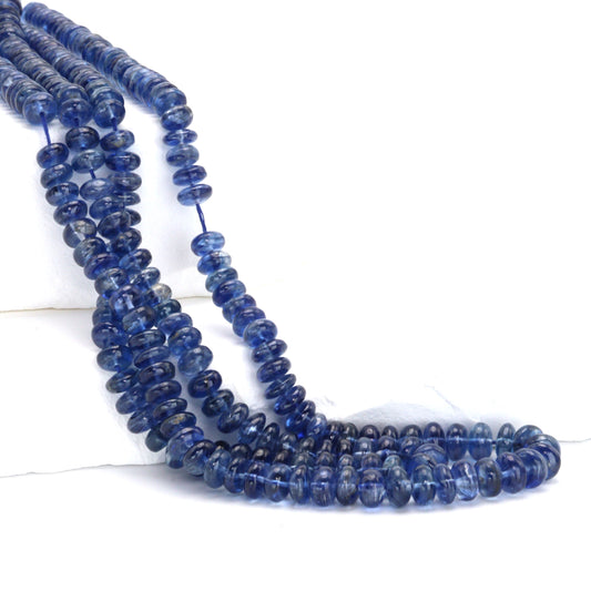 Blue Kyanite 5mm Smooth Rondelles