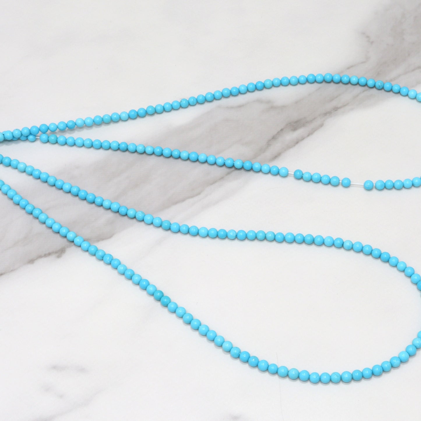 Sleeping Beauty Turquoise 3.5mm Smooth Rounds Bead Strand