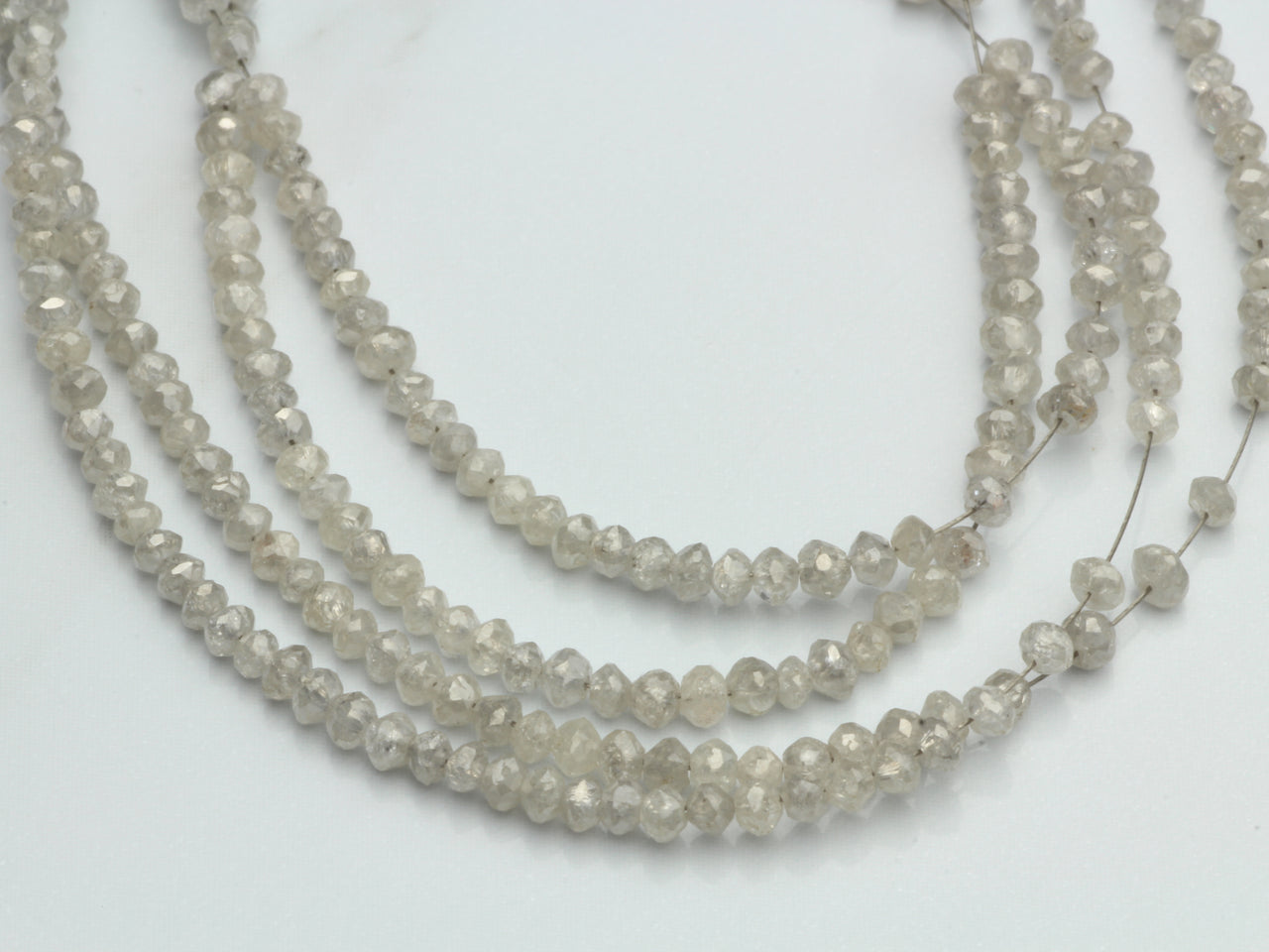 Gray Diamond 1.5mm Faceted Rondelles