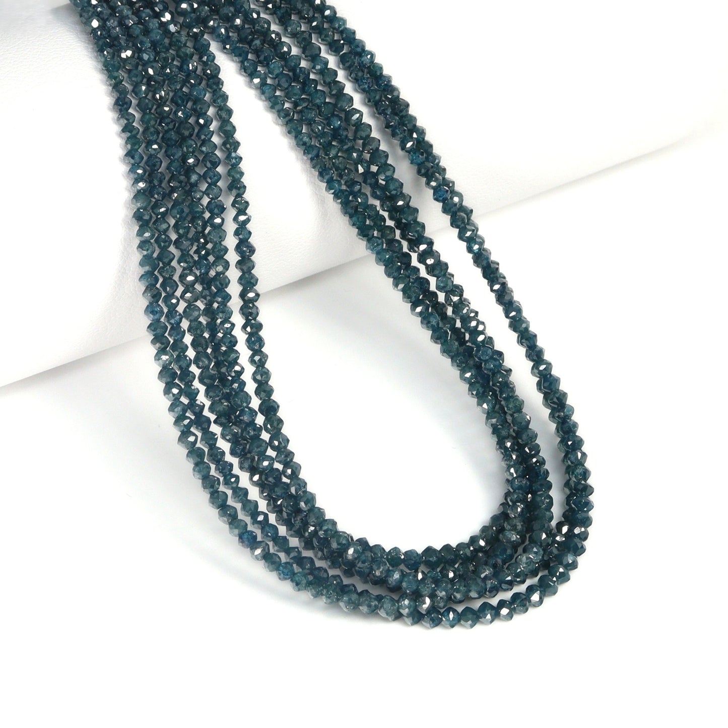 Blue Diamond 2mm – 2.75mm Hand Faceted Rondelles Bead Strand