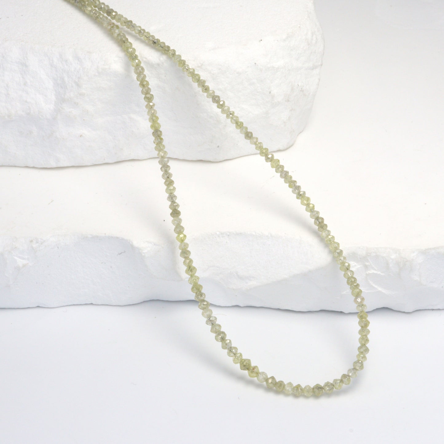 Taupe Diamond 2.1mm - 2.5mm Hand Faceted Rondelles Bead Strand