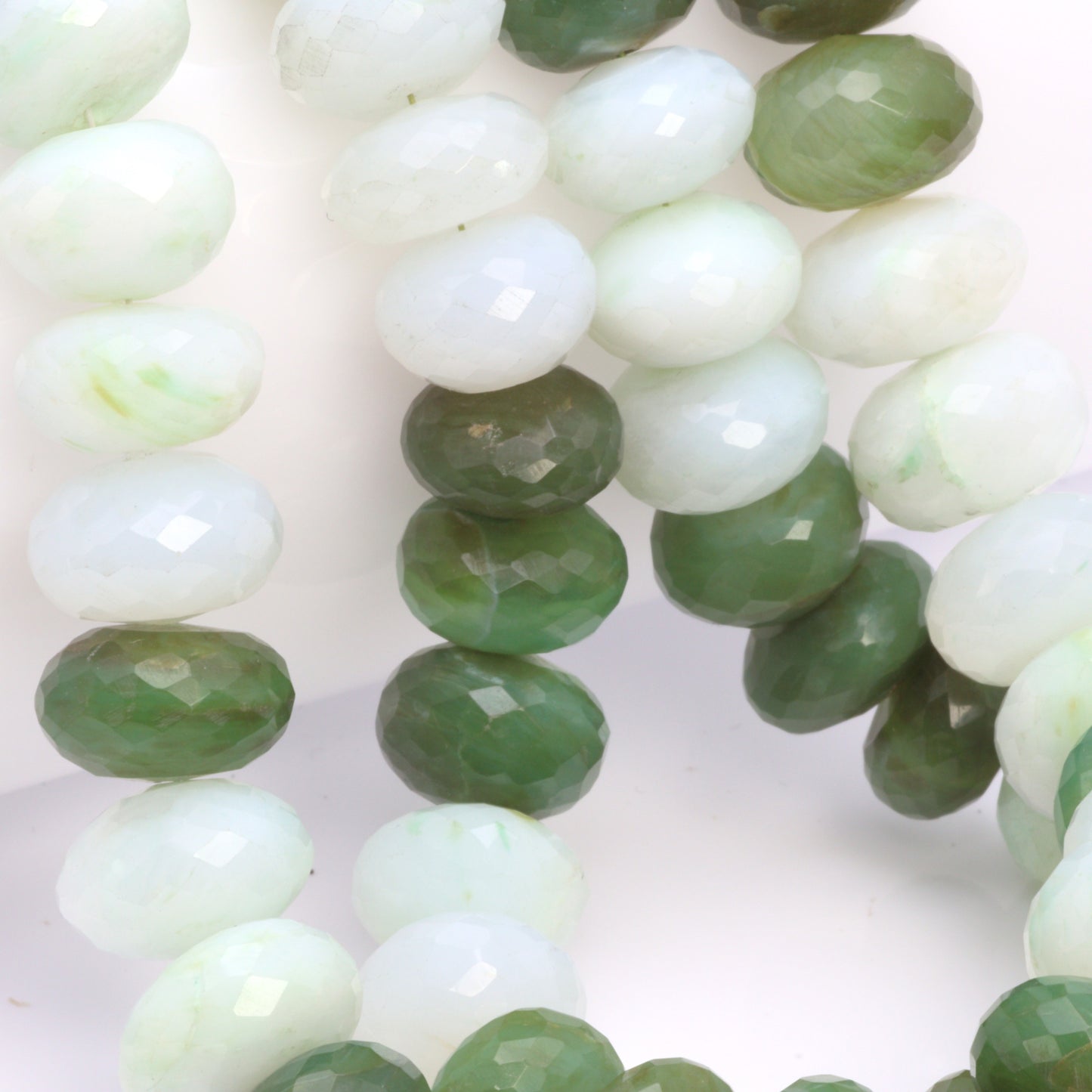 Ombre Blue Peruvian Opal 12mm Faceted Rondelles