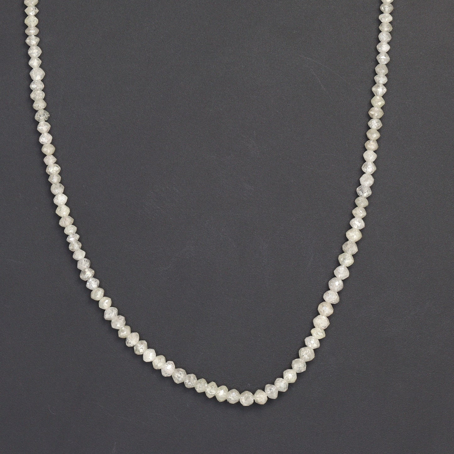 Gray Diamond 1.9mm - 2.2mm Hand Faceted Rondelles Bead Strand
