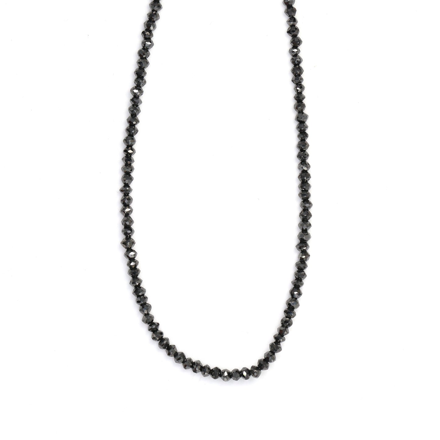 Black Diamond 1.5mm - 2.0mm Hand Faceted Rondelles Bead Strand