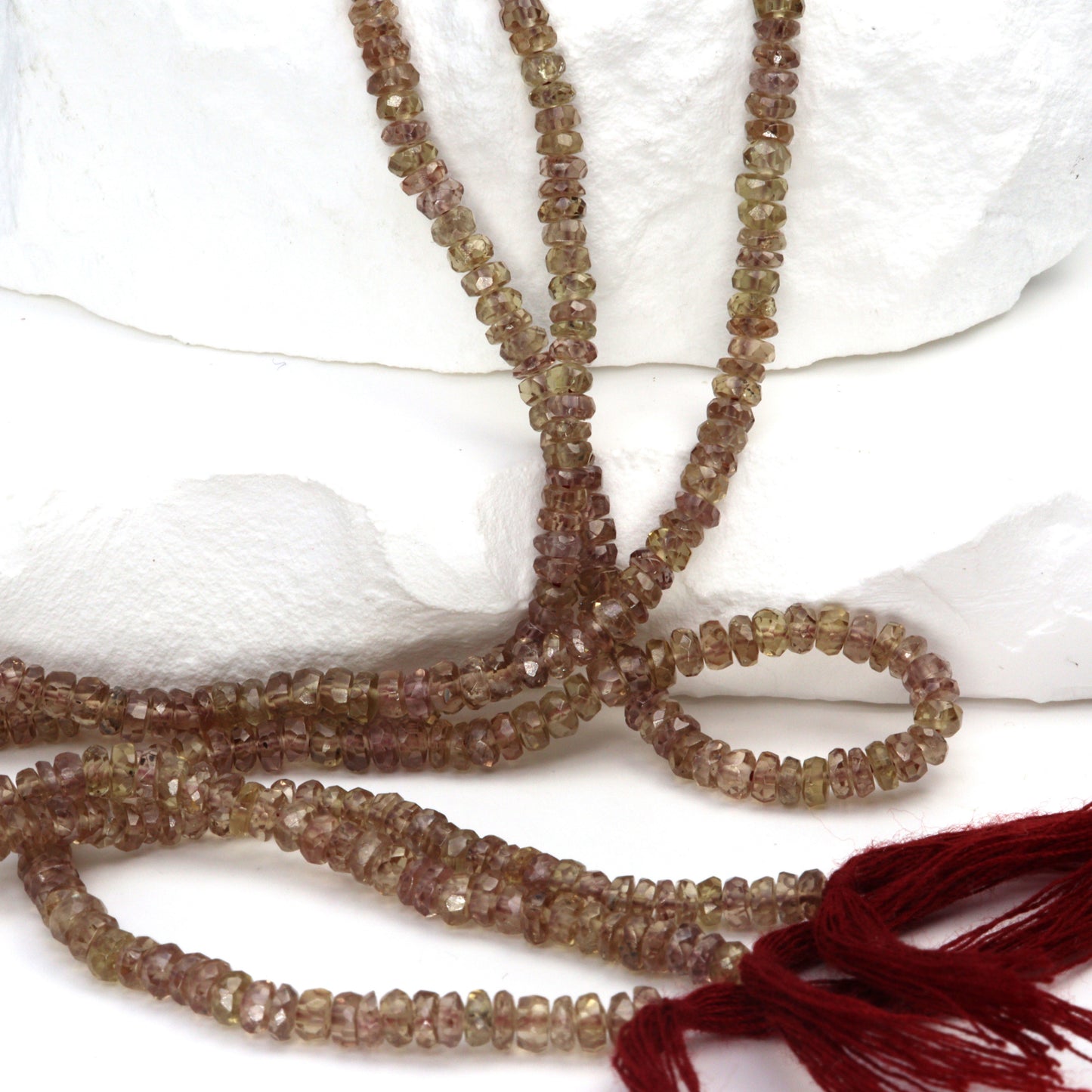 Color Change Garnet 3mm Hand Faceted Rondelles Bead Strand