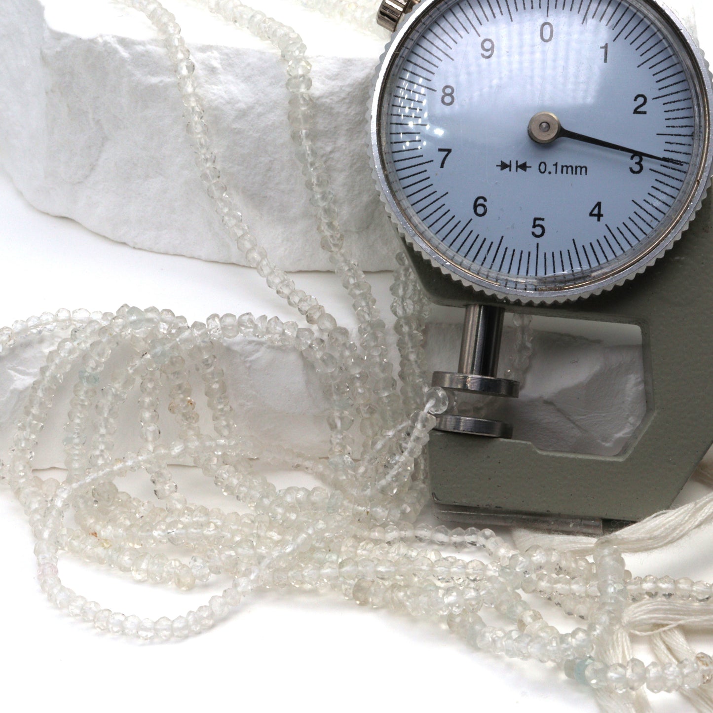 Clear Rock Crystal Quartz 2.5mm Faceted Rondelles