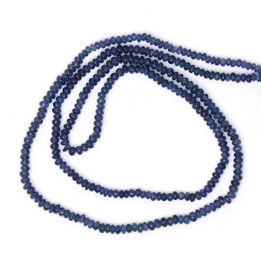 Cornflower Blue Sapphire 2mm Smooth Rondelles Bead Strand