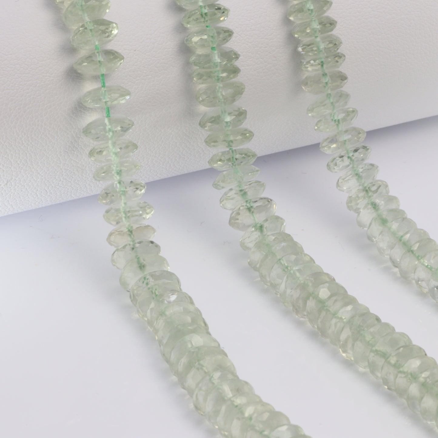 Green Amethyst 8mm German Cut Faceted Rondelles