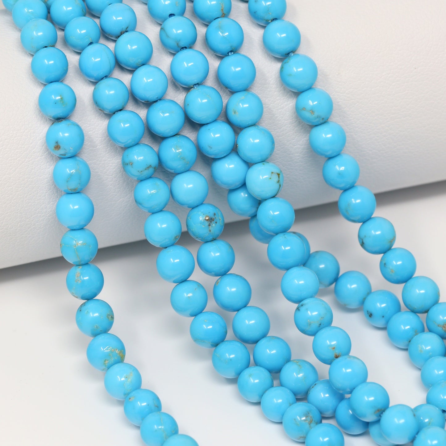 Sleeping Beauty Turquoise 5.5mm – 6.5mm Smooth Rounds Bead Strand