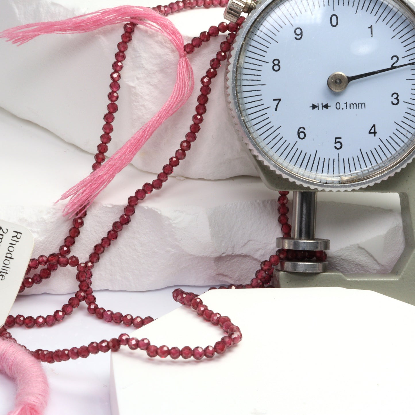 Rhodolite Garnet 2mm Faceted Rounds Bead Strand