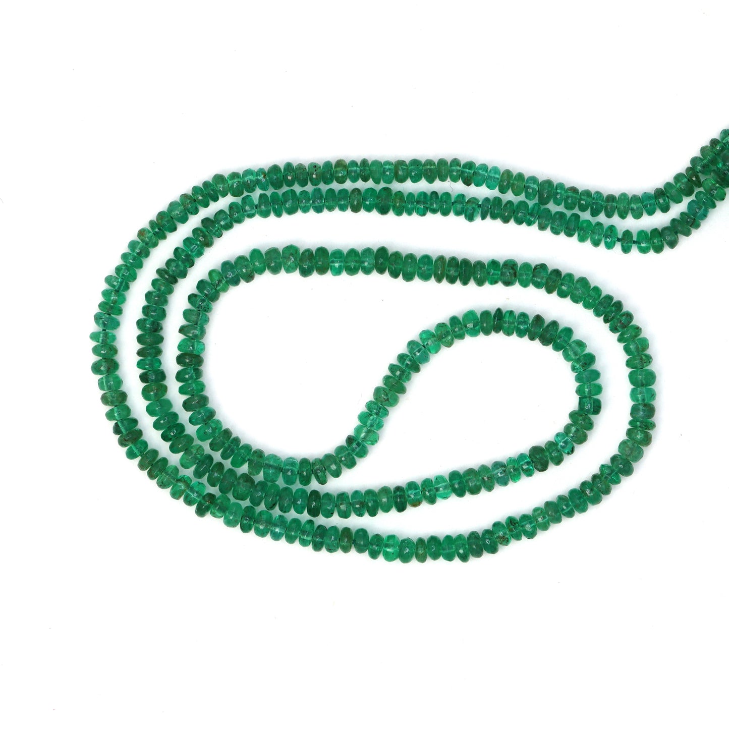 Green Emerald 2.5mm - 3.0mm Smooth Rondelles Bead Strand