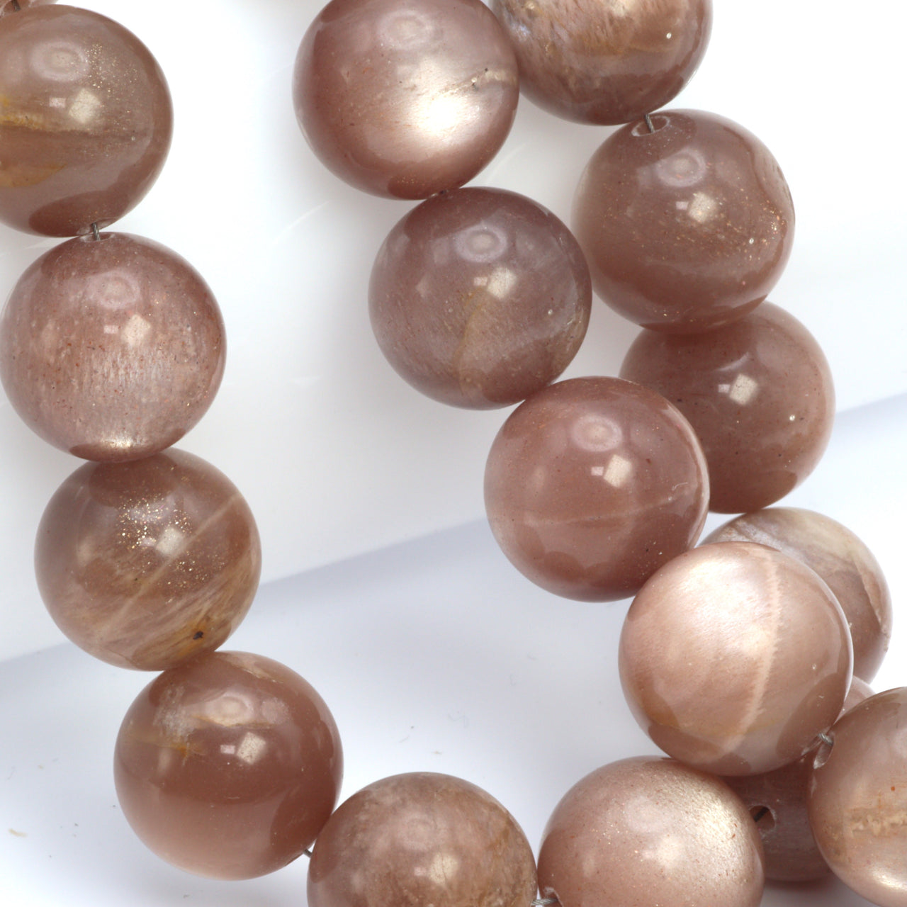 Chocolate Moonstone 14mm Smooth Rounds