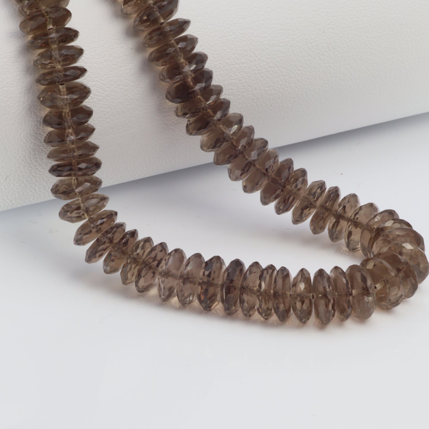 Brown Smoky Quartz 8mm German Cut Faceted Rondelles
