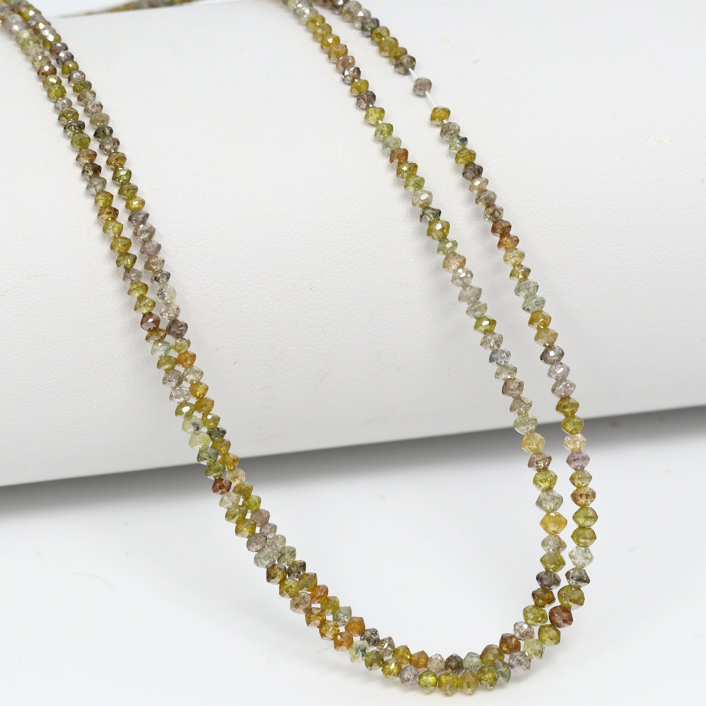 Multi Color Diamond 1.7mm – 2.5mm Hand Faceted Rondelles Bead Strand