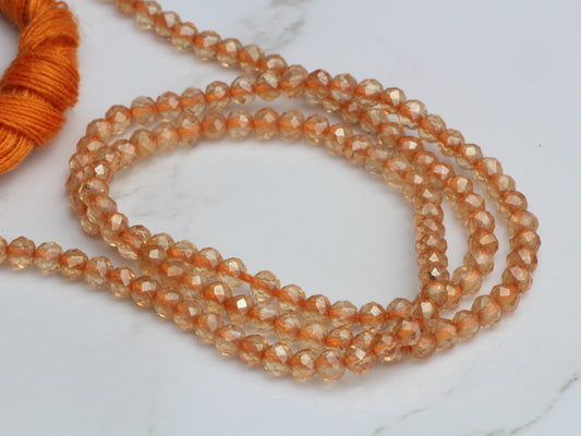 Coated Yellow Citrine Quartz 2.5mm Faceted Rounds