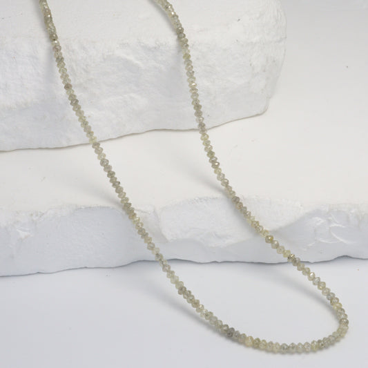 Gray Diamond 2mm - 2.5mm Hand Faceted Rondelles Bead Strand