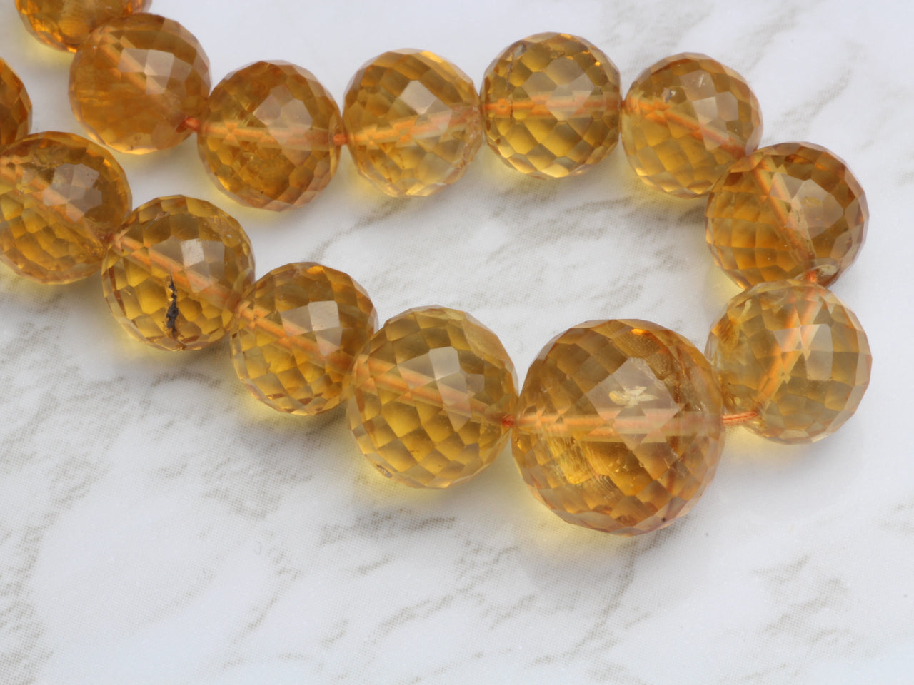 Dark Yellow Citrine 7mm Faceted Rounds