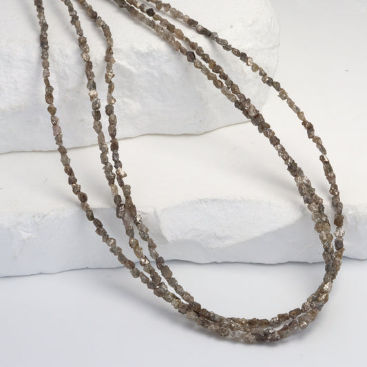 Brown Diamond 3x2mm - 4x3mm Faceted Chips Bead Strand