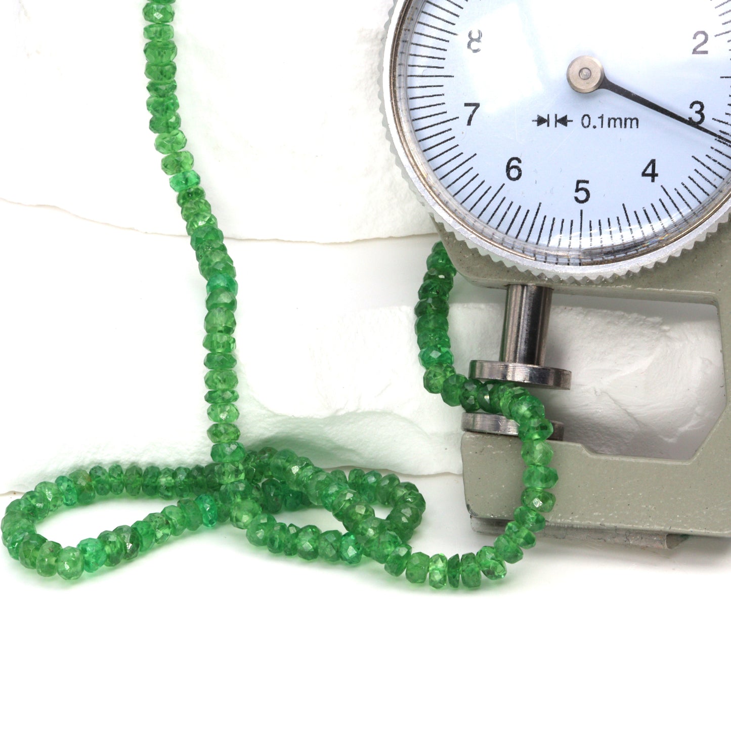 Green Tsavorite 3mm Faceted Rondelles