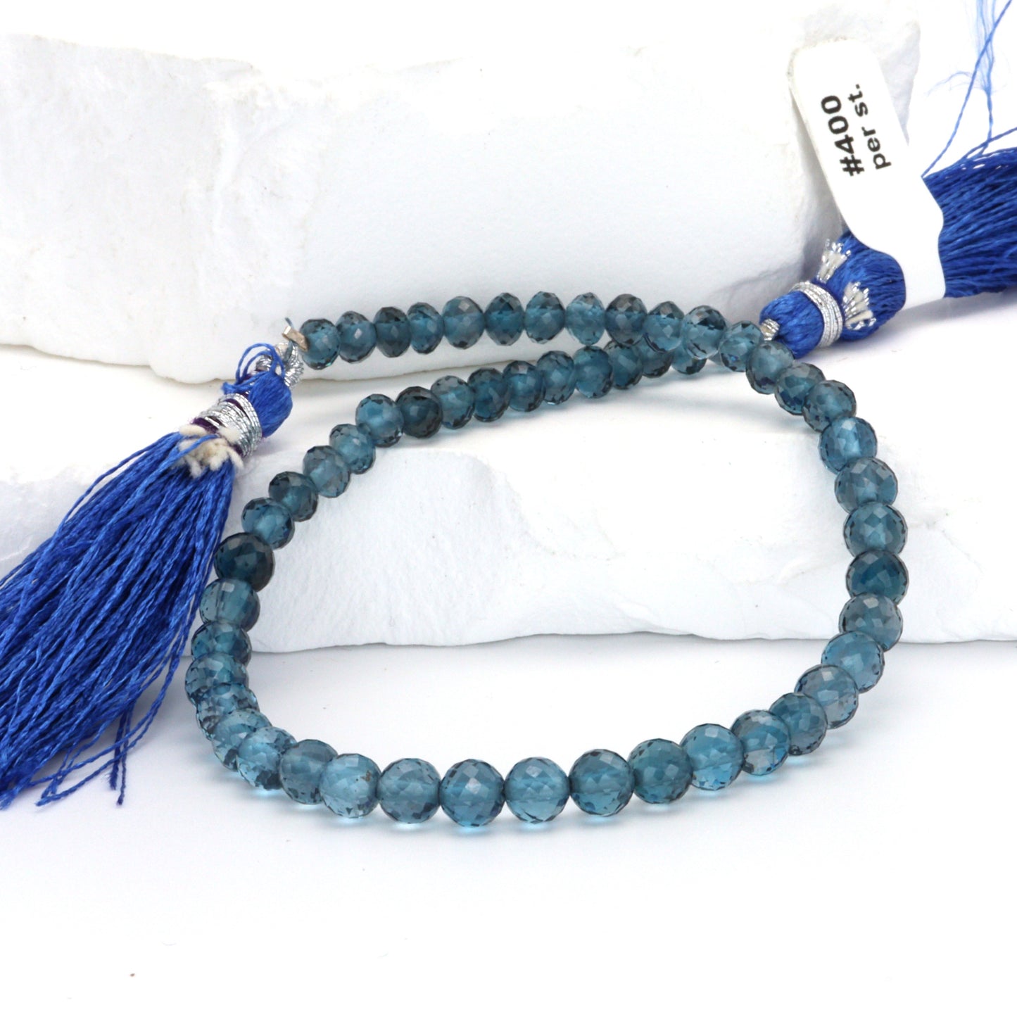 London Blue Topaz 4mm Faceted Rondelles