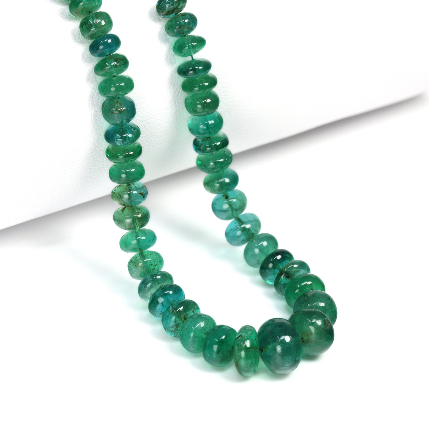 Green Emerald 4mm – 9mm Smooth Rondelles Bead Strand