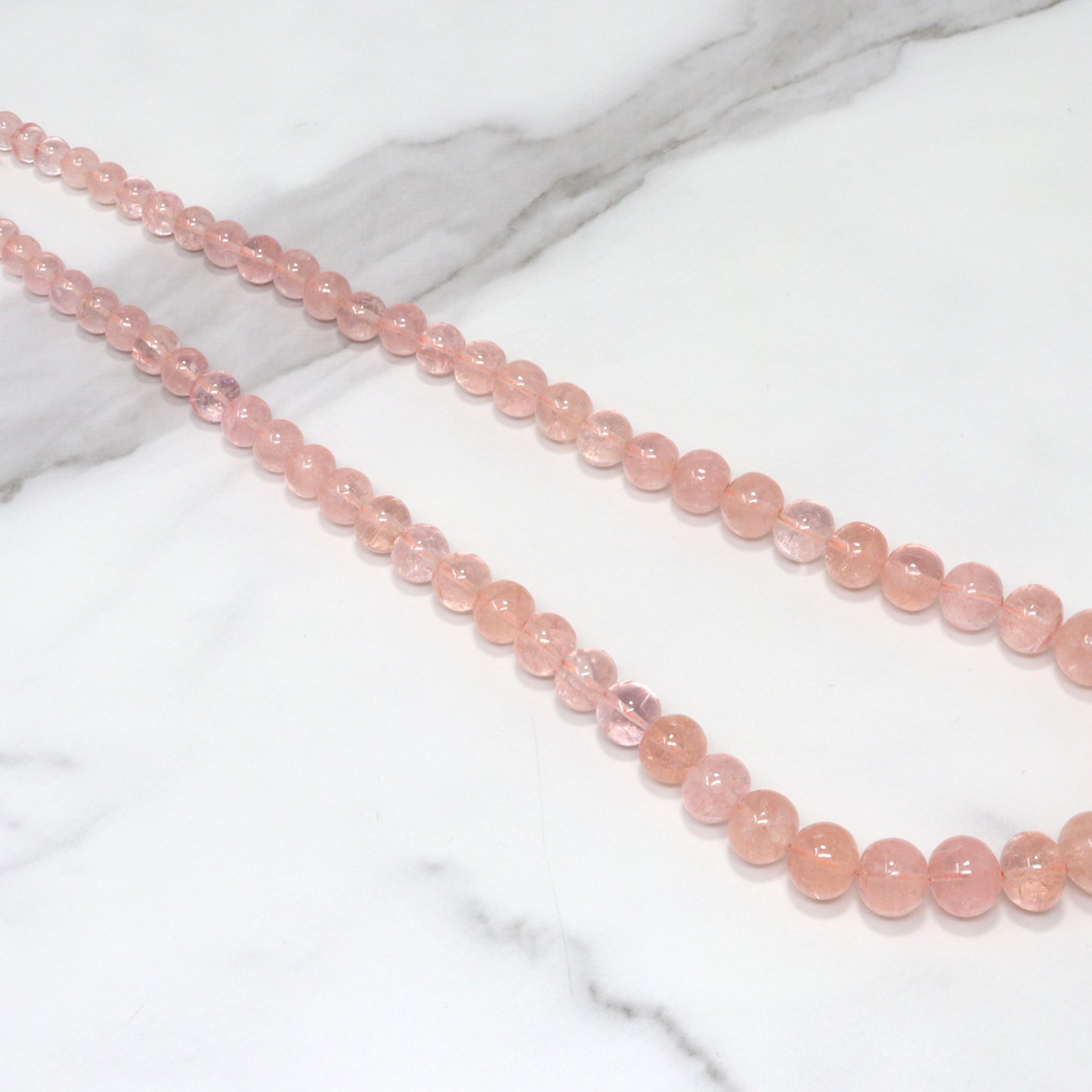 Pink Morganite 6mm-11mm Smooth Rondelles 1 Strand Bead Necklace