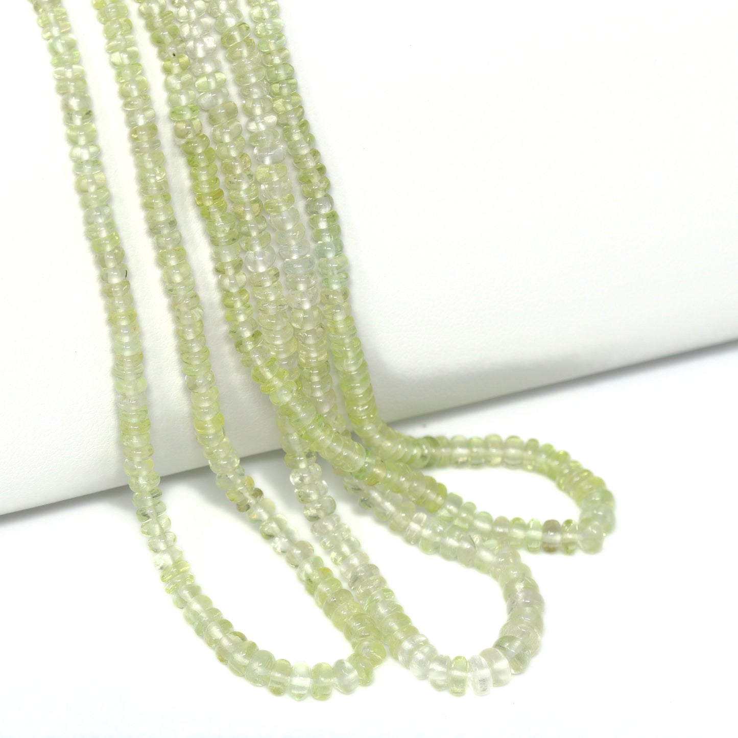 Yellow Sapphire 3mm – 4mm Smooth Rondelles Bead Strand