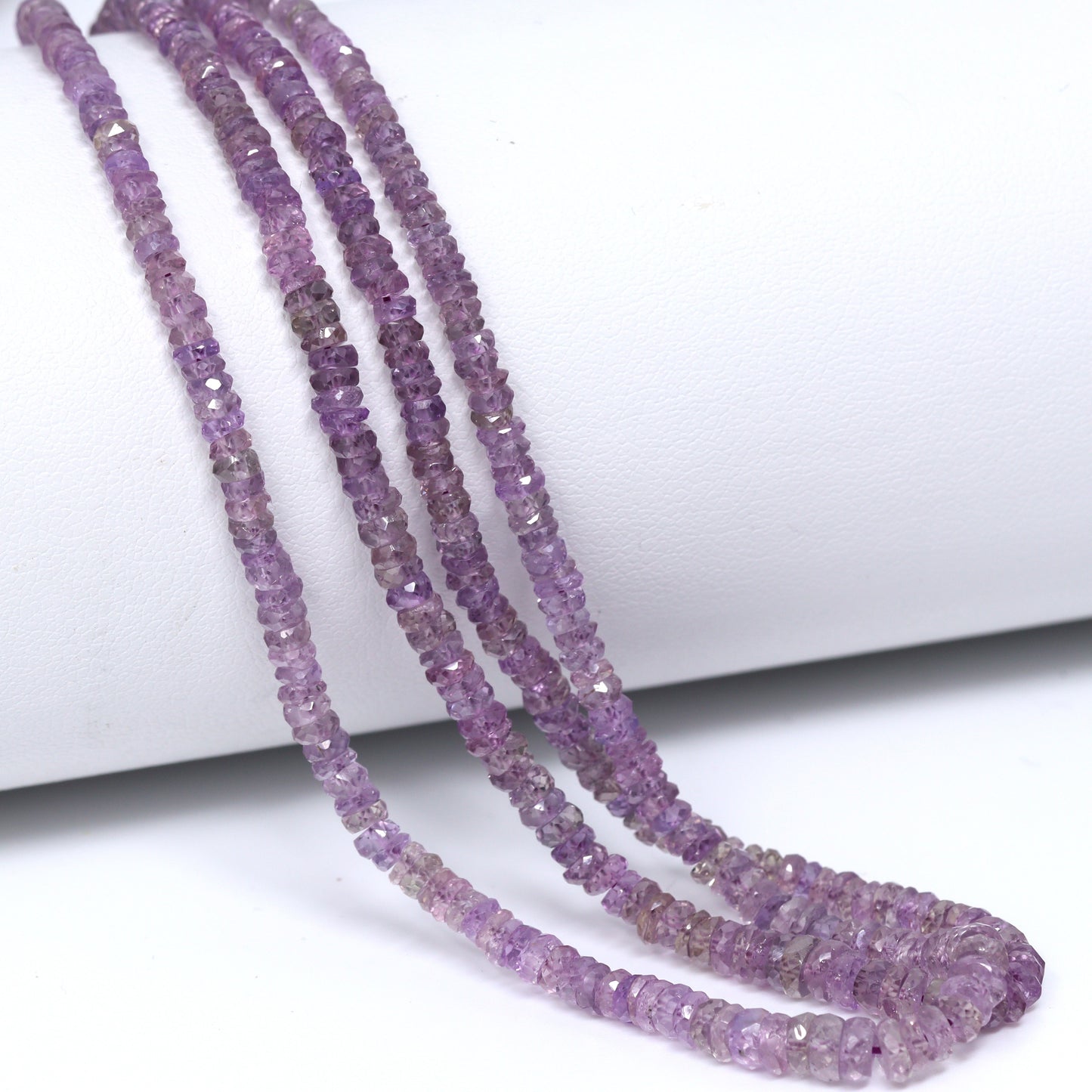 Purple Sapphire 2.5mm – 4.5mm Hand Faceted Rondelles Bead Strand