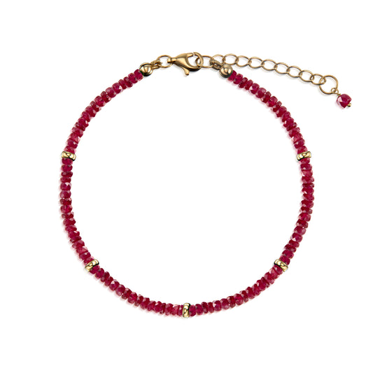 18k Ruby and Gold Bead Bracelet