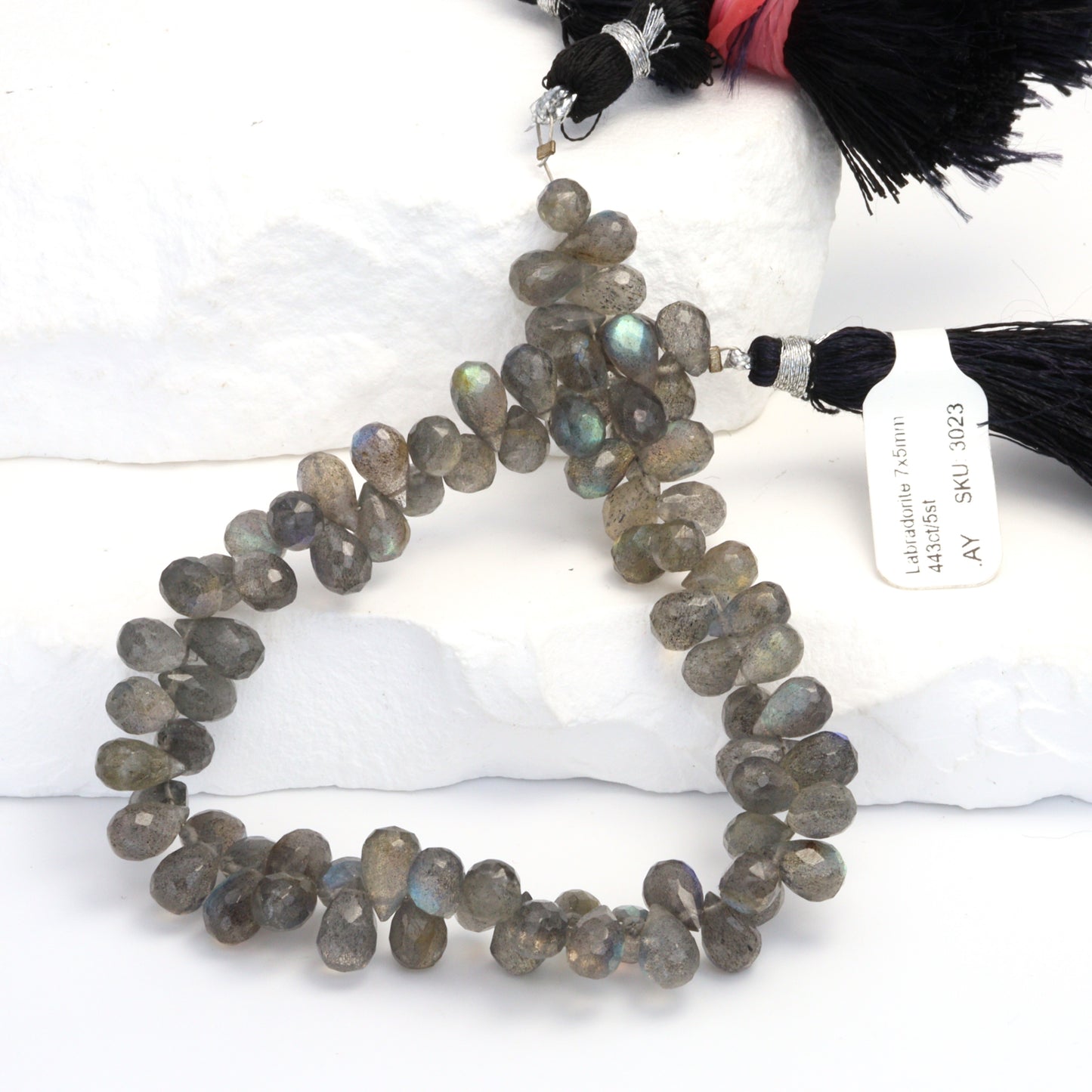 AAA Blue Labradorite 7x5mm Faceted Teardrop Briolettes