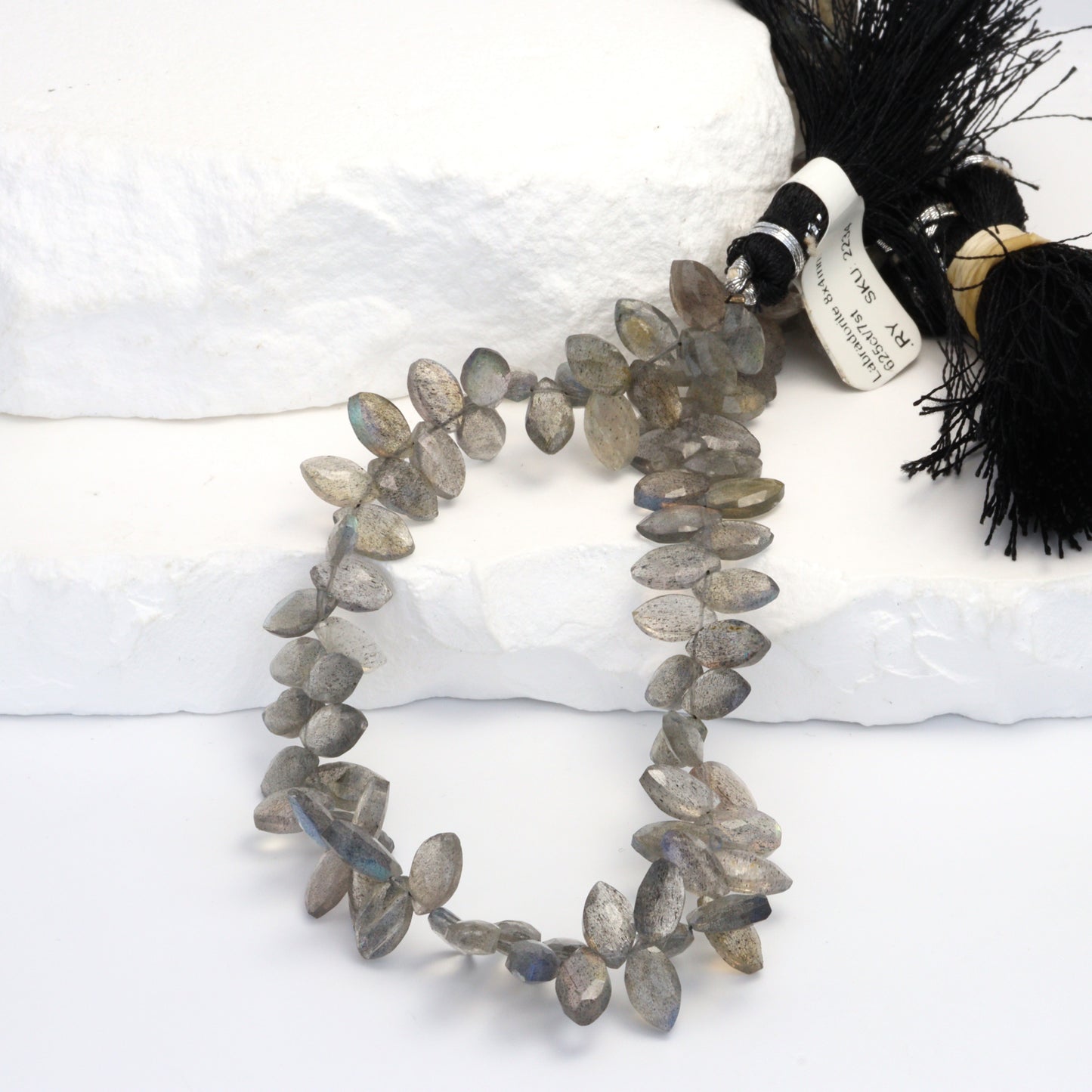 Blue Labradorite 8x4mm Faceted Marquise Bead Strand