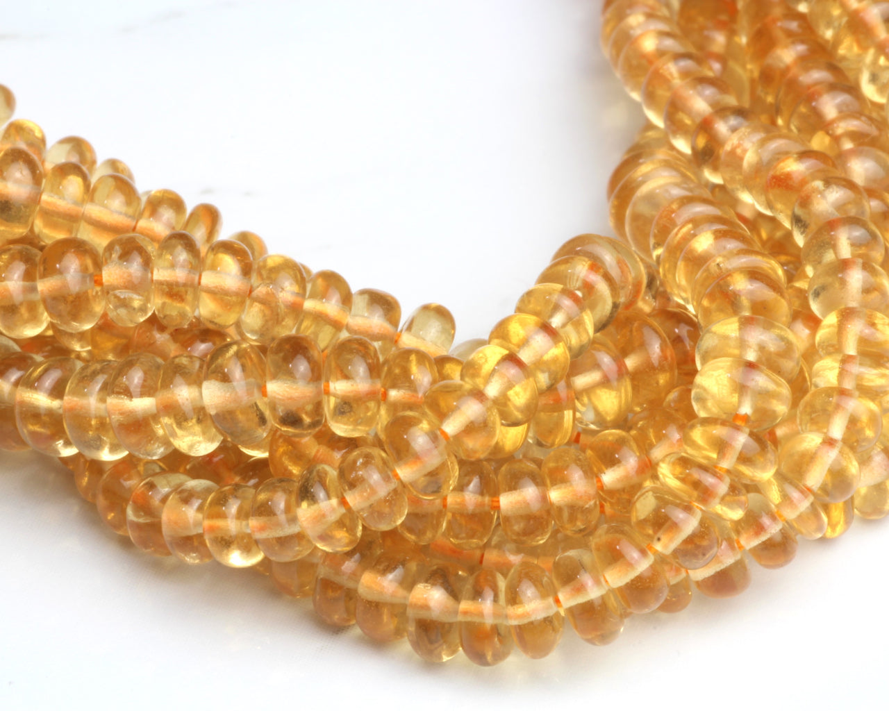 Yellow Citrine 3.5mm Smooth Rondelles
