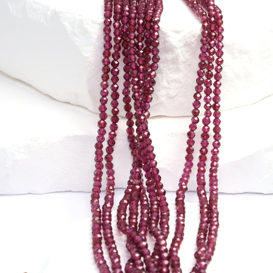 Rhodolite Garnet 2.5mm Faceted Rounds